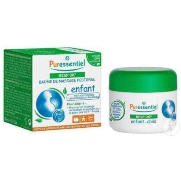 PURESSENTIEL - Respiratoir ok baume de massage pectoral enfant 60 ml