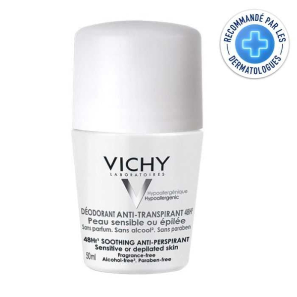 VICHY - Deodorant anti transpirant 48h bille peau sensible ou epilee