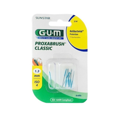 GUM - Recharge brosettes extra fines par 8 unites 1.3 mm ref
