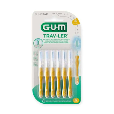 GUM - 6 Brossettes interdentaires extra fine 1.3 mm ref 1514