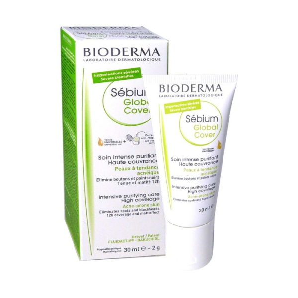 BIODERMA - Sebium global cover soin intense purifiant teinte universelle 30 ml