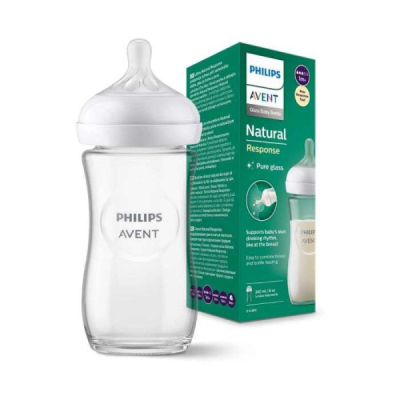 AVENT - Biberon natural en verre 240 ml 1mois+ 8 oz | DERMO