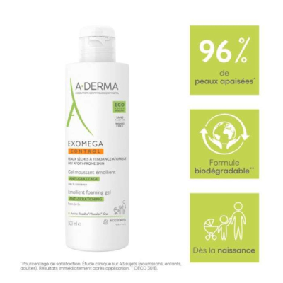 A-DERMA - Exomega control gel moussant emollient anti