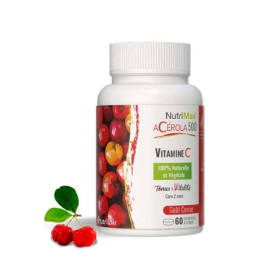 NUTRIMAX - Acerola 500 vitamine c 60 comprimes | DERMO