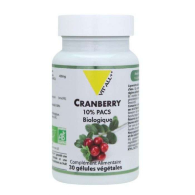 VIT'ALL+ - Cranberry 10% pacs biologique 30 gelules | DERMO