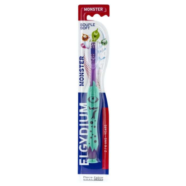 ELGYDIUM - Brosse a dents monster souple 2-6 ans