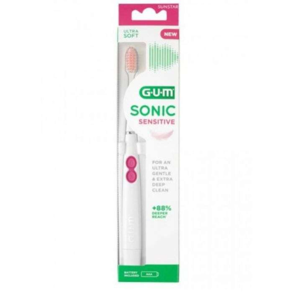 GUM - Brosse a dents sonic sensivital a pile brins ultra doux ref 4101