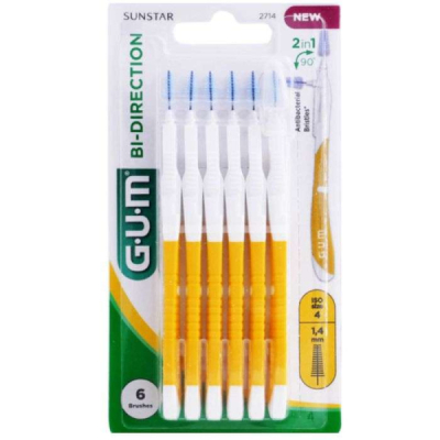 GUM - Manche par 6 unites avec brosette super fine 1.4 mm