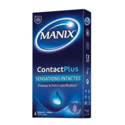 MANIX - Contact plus fines et extra lubrifie 6 preservatifs