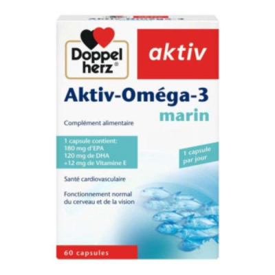 DOPPELHERZ - Aktiv omega 3 marin 60 capsules | DERMO