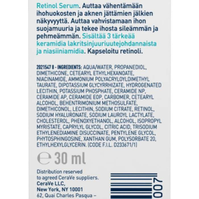 CERAVE - Serum resurfacant au retinol 30 ml | DERMO