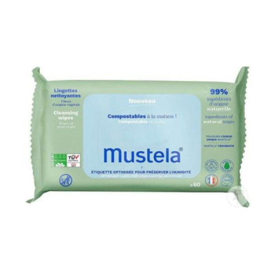 MUSTELA - Lingettes nettoyantes * 60 | DERMO