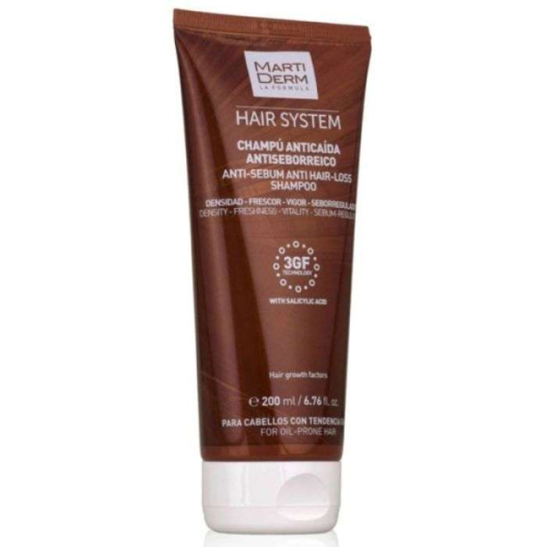 MARTIDERM - Hair system anti chute shampoing anti sebum 200 ml