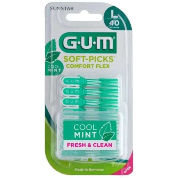 GUM - Soft picks comfort flex menthole 40 larges ref 671