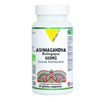 VIT'ALL+ - Ashwagandha biologique 600 mg 60 gelules | DERMO