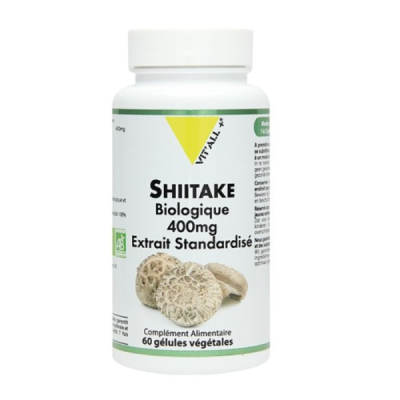VIT'ALL+ - Shiitake biologique 400 mg 60 gelules | DERMO