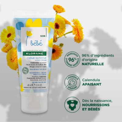 KLORANE - Bebe creme nutritive cold creme 40 ml | DERMO