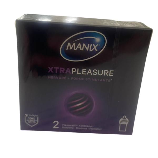 MANIX - Extrapleasure nervure forme stimulante 2 preservatifs