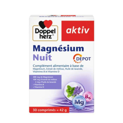 DOPPELHERZ - Aktiv magnesium nuit 30 comprimes | DERMO