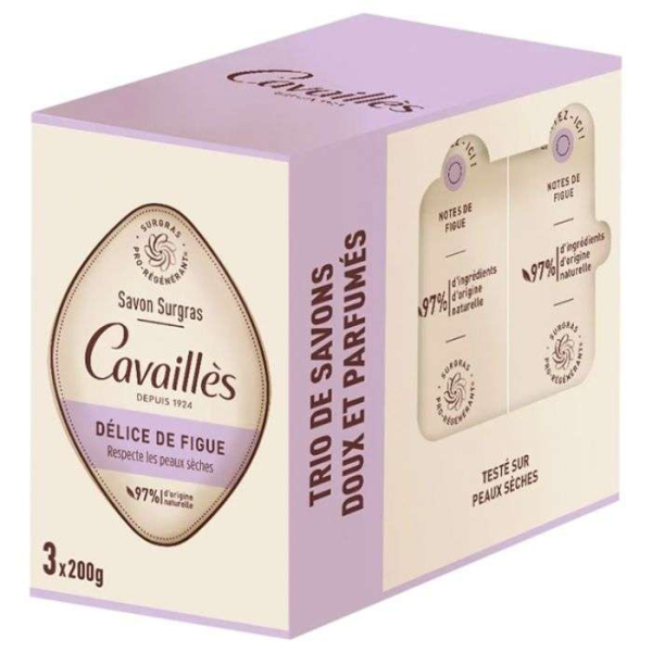 ROGE CAVAILLES - Trio de savons doux et parfumes delice de figue 3 x 200g