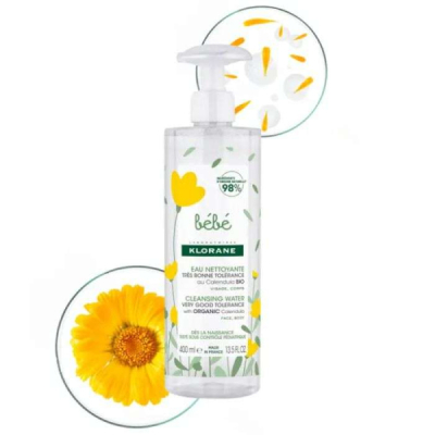 KLORANE - Bebe eau nettoyante au clendula bio 400 ml | DERMO