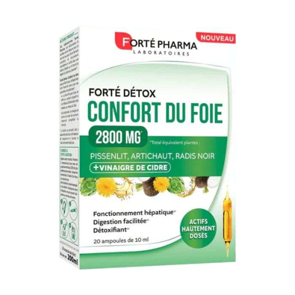FORTE PHARMA - Forte detox confort du foie 2800 mg 20 ampoules