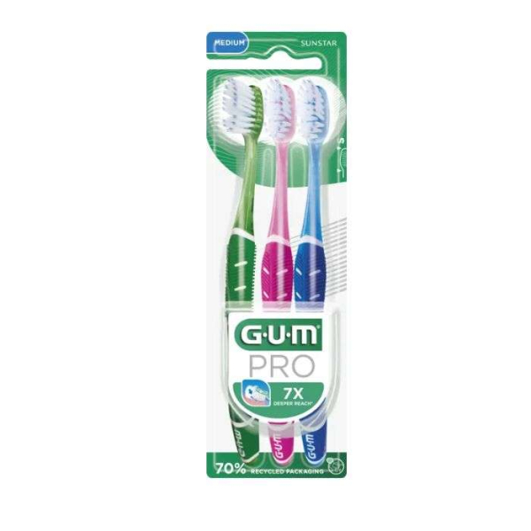 GUM - Pro 3 brosses a dents medium ref 528