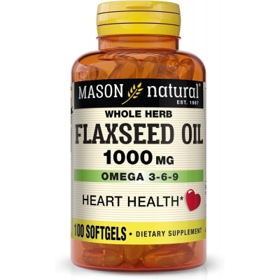 Flaxseed Oil 1000 mg - Mason Natural | DERMO