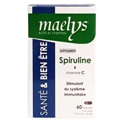 Maelys Spiruline et Vitamine C - 60 Gélules | DERMO