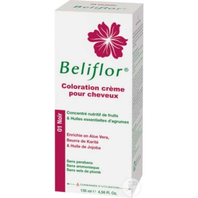 Coloration Cheveux N°01 Noir Beliflor | DERMO