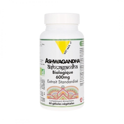 Vitall+ Ashwagandha 600mg Bio 60 Gélules | DERMO