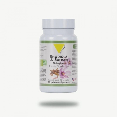 Vitall+ Rhodiola & Safran Bio 30 Gélules | DERMO