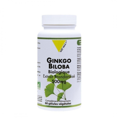 Vitall+ Ginkgo Biloba Bio 500mg - 60 Gélules | DERMO