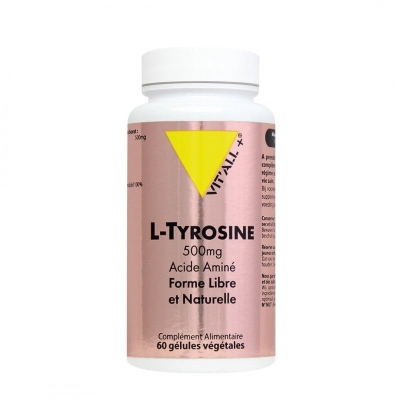 Vitall+ L-Tyrosine 500mg - 60 gélules végétales | DERMO