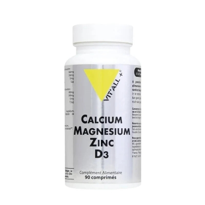 Vitall+ Calcium Magnésium Zinc D3 - 90 Comprimés