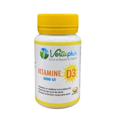 VertuPlus Vitamine D3 5000 UI - 60 Capsules