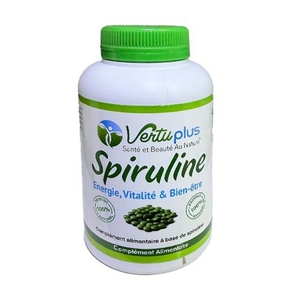 VertuPlus Spiruline 500 mg - Énergie et Vitalité - 200 Comprimés