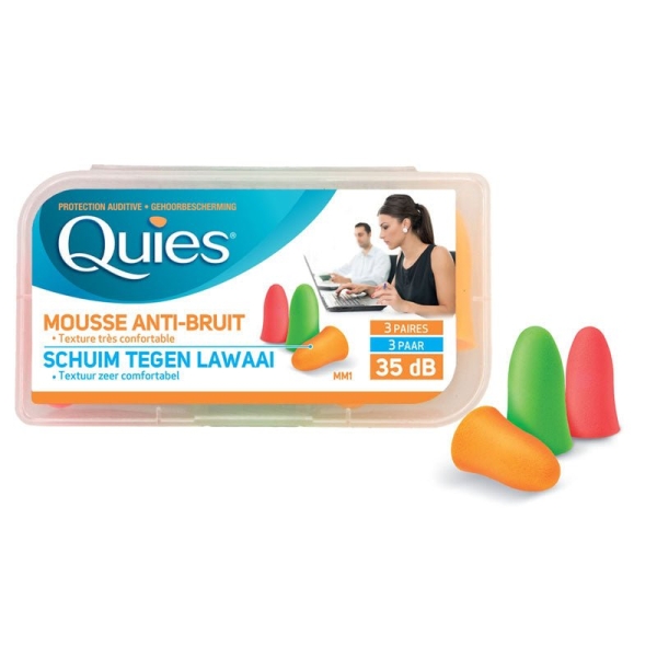 Quies Mousse Anti-Bruit - 3 Paires