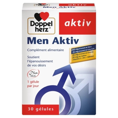 Doppel Herz Men Aktiv 30 Gélules - Maca, Ginseng