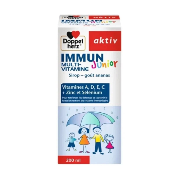 Doppel Herz Immunité Multi-Vitamine Junior Sirop Goût Ananas – 200ml