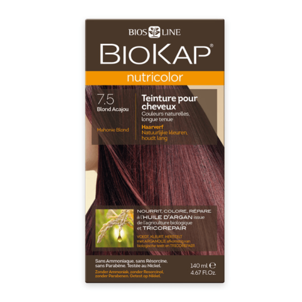 Biokap Nutricolor 7.5 Blond Acajou - Coloration Végétale Cheveux