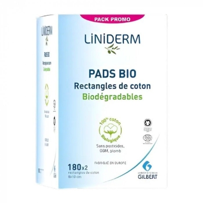 Liniderm Pads Bio, Lot de 2 x 180 Cotons | DERMO
