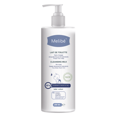 Melibé Bébé Lait de Toilette Amande Douce | DERMO
