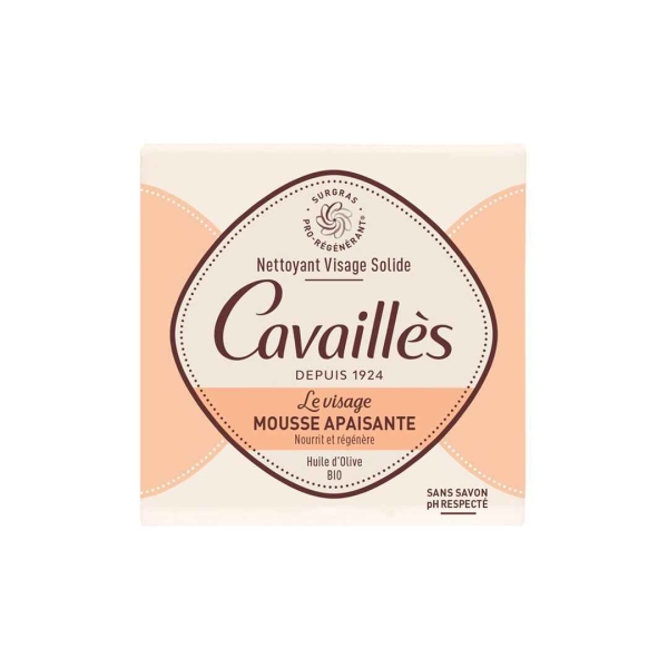 Cavaillès Mousse Apaisante Nettoyant Visage Solide 70g