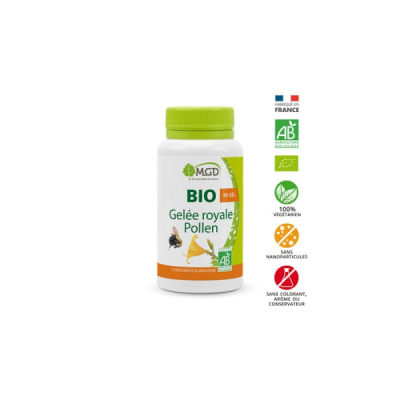 MGD NATURE - Bio gelée royale pollen 90 gélules | DERMO
