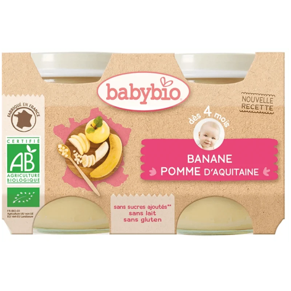 Babybio Purée de Pomme et Banane Bio 2x130G