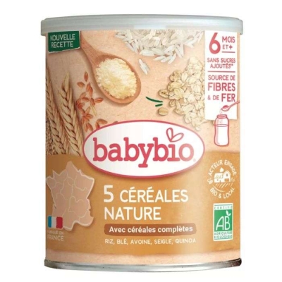 Céréales 5 Grains Bio Bébé 6 Mois+ - Babybio | DERMO