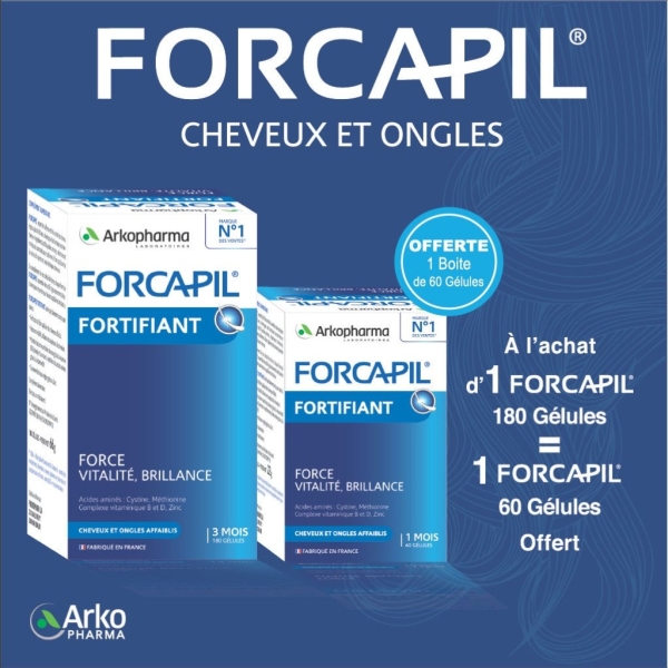 Forcapil Fortifiante Cheveux et Ongles 180 Gélules
