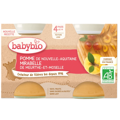 Babybio Petit Pot Bio Pomme & Mirabelle | DERMO