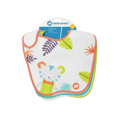 Bébé Confort Bavoirs Éponge Jungle Vibes x5 | DERMO